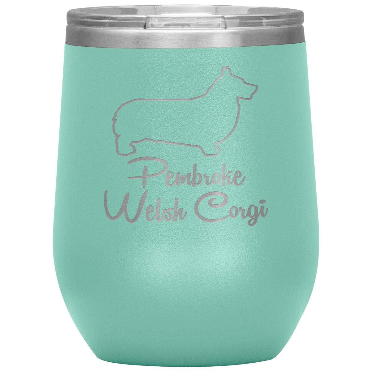 Pembroke Welsh Corgi Dog Outlined Silhouette 12oz Wine Insulated Tumbler