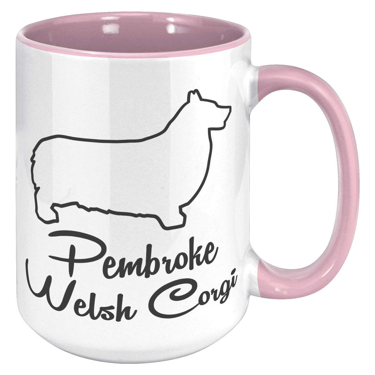 Pembroke Welsh Corgi Dog Outlined Silhouette 15oz Accent Mug