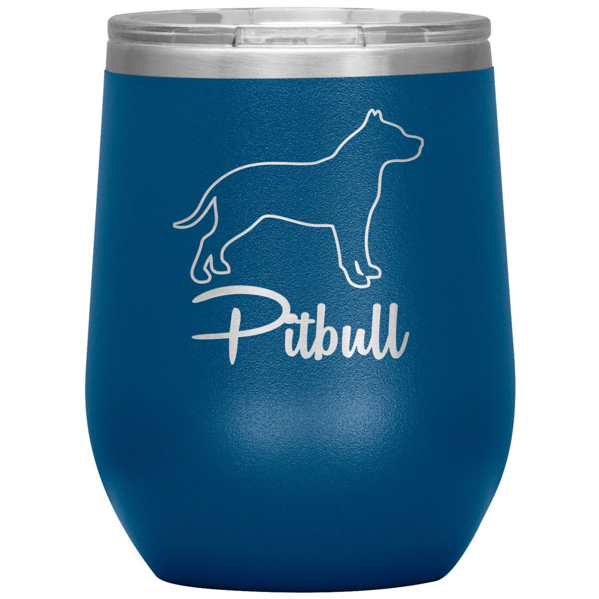 Pitbull Dog Outlined Silhouette 12oz Wine Insulated Tumbler