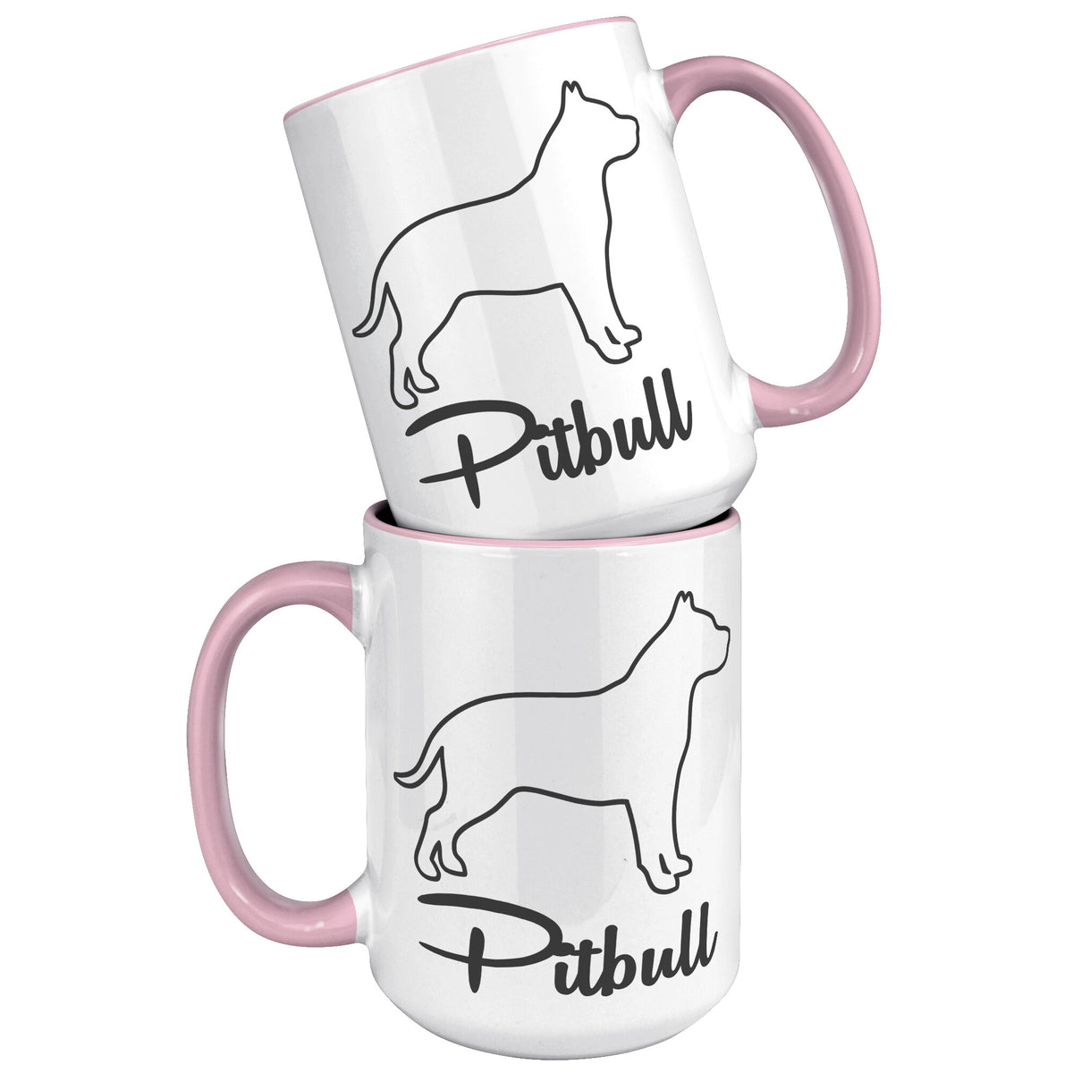 Pitbull Dog Outlined Silhouette 15oz Accent Mug