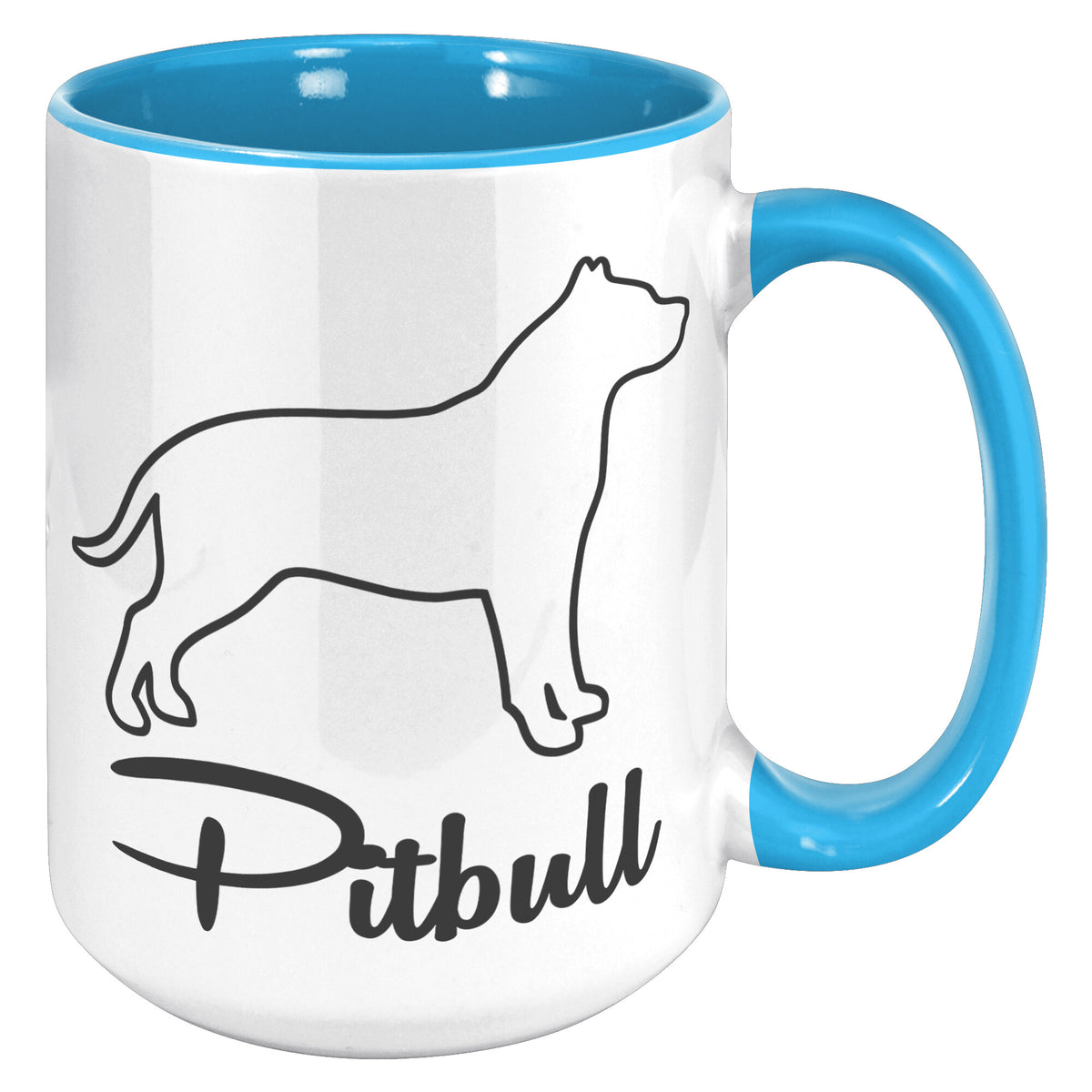 Pitbull Dog Outlined Silhouette 15oz Accent Mug