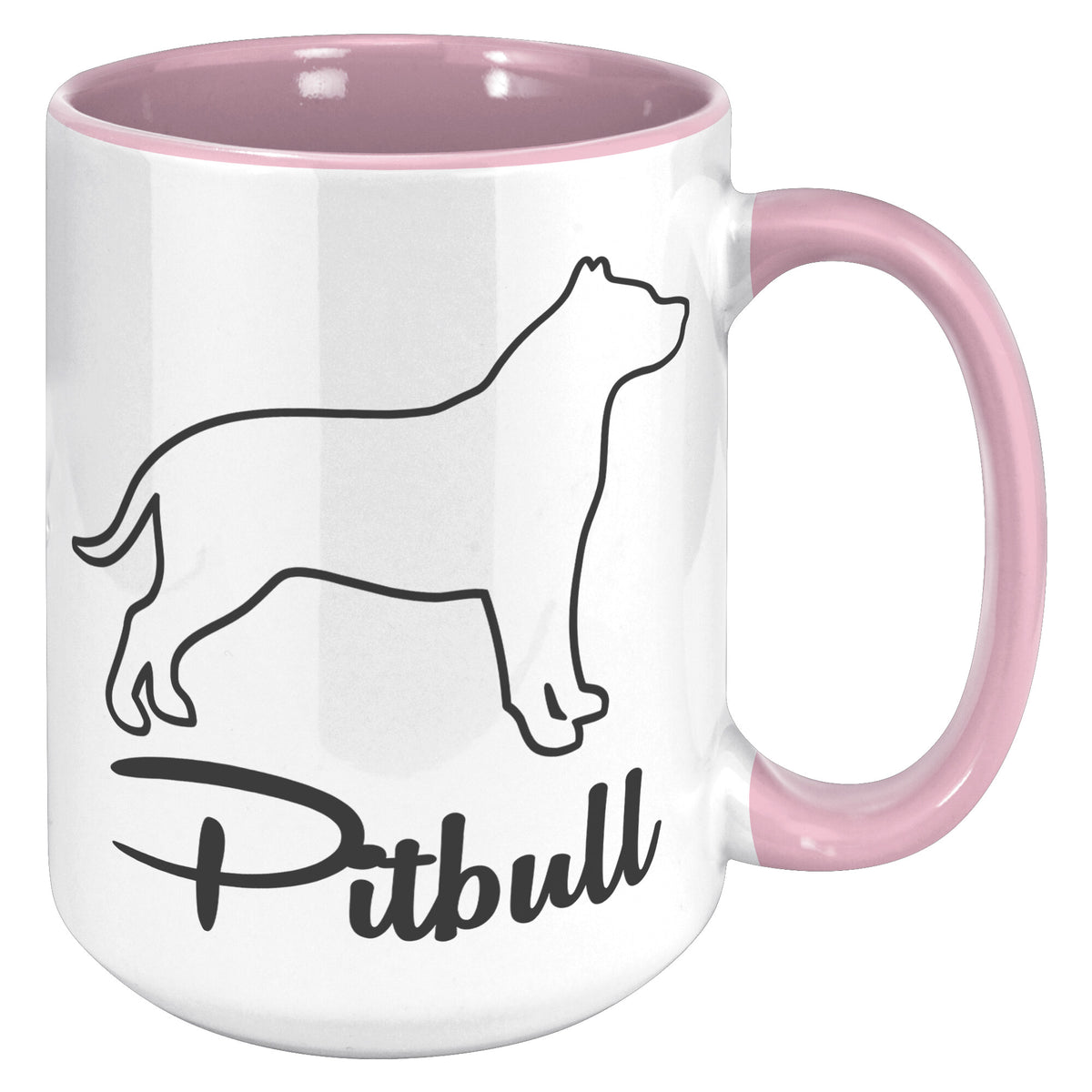 Pitbull Dog Outlined Silhouette 15oz Accent Mug