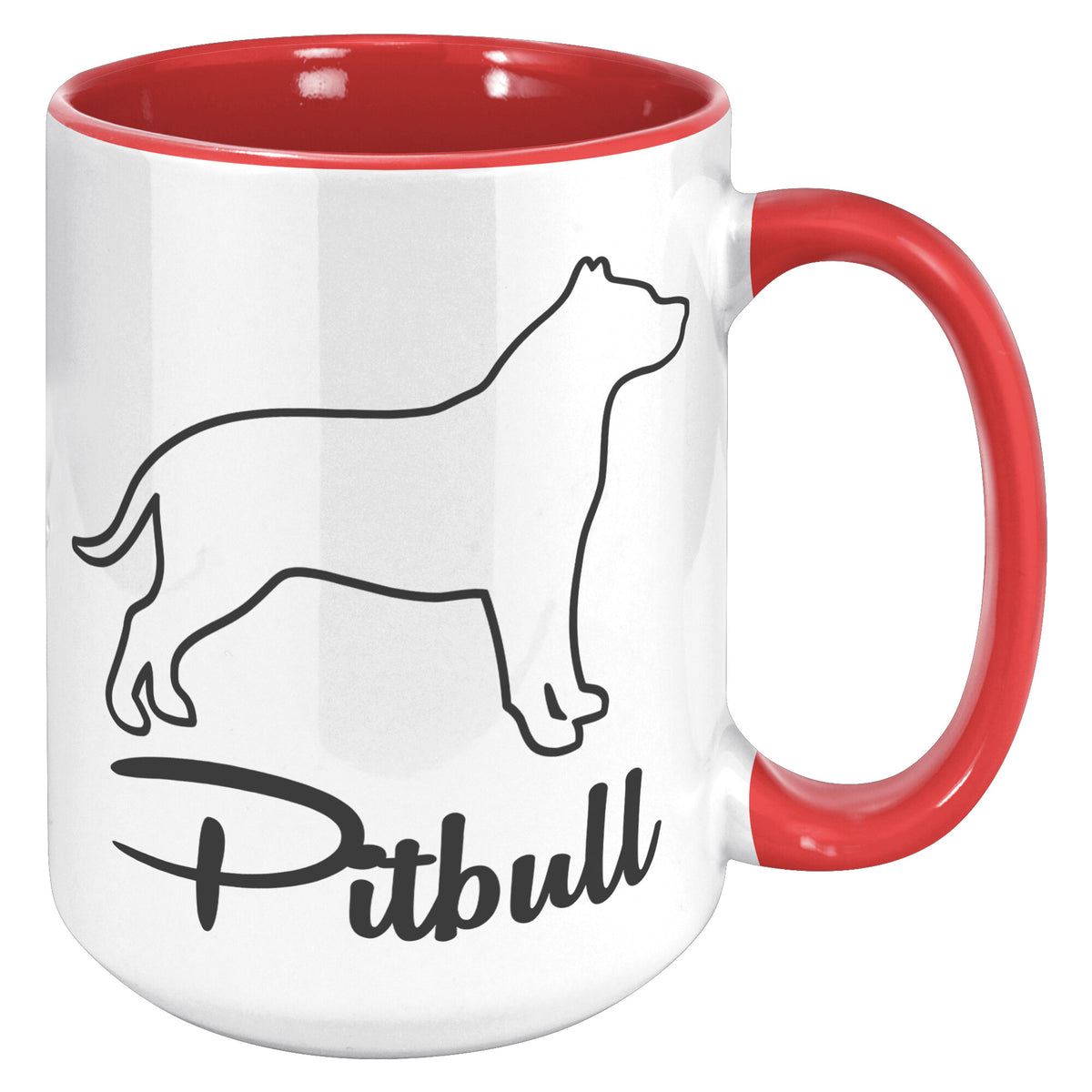 Pitbull Dog Outlined Silhouette 15oz Accent Mug