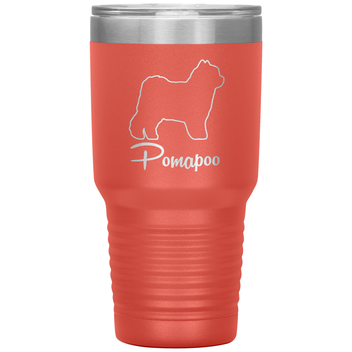 Pomapoo Dog Outlined Silhouette 30oz Insulated Tumbler