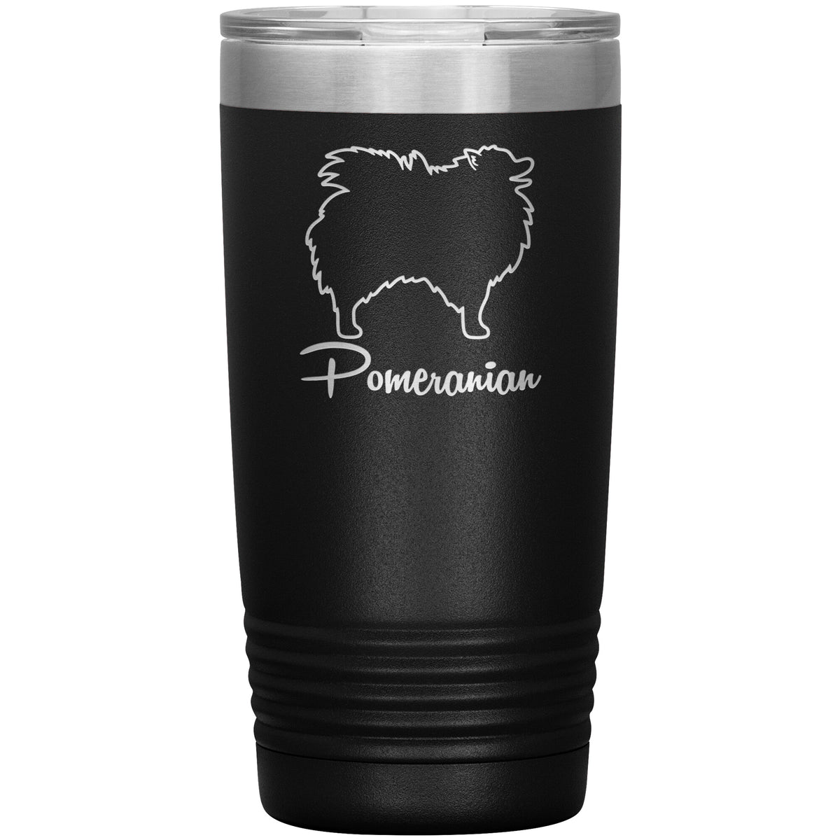 Pomeranian Dog Outlined Silhouette 20oz Insulated Tumbler