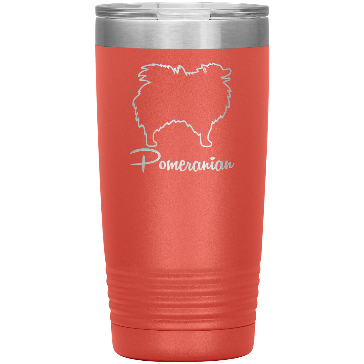 Pomeranian Dog Outlined Silhouette 20oz Insulated Tumbler