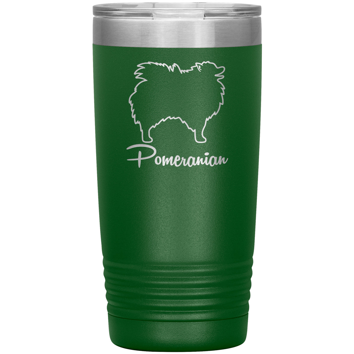 Pomeranian Dog Outlined Silhouette 20oz Insulated Tumbler