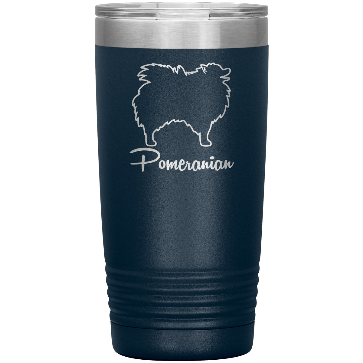 Pomeranian Dog Outlined Silhouette 20oz Insulated Tumbler