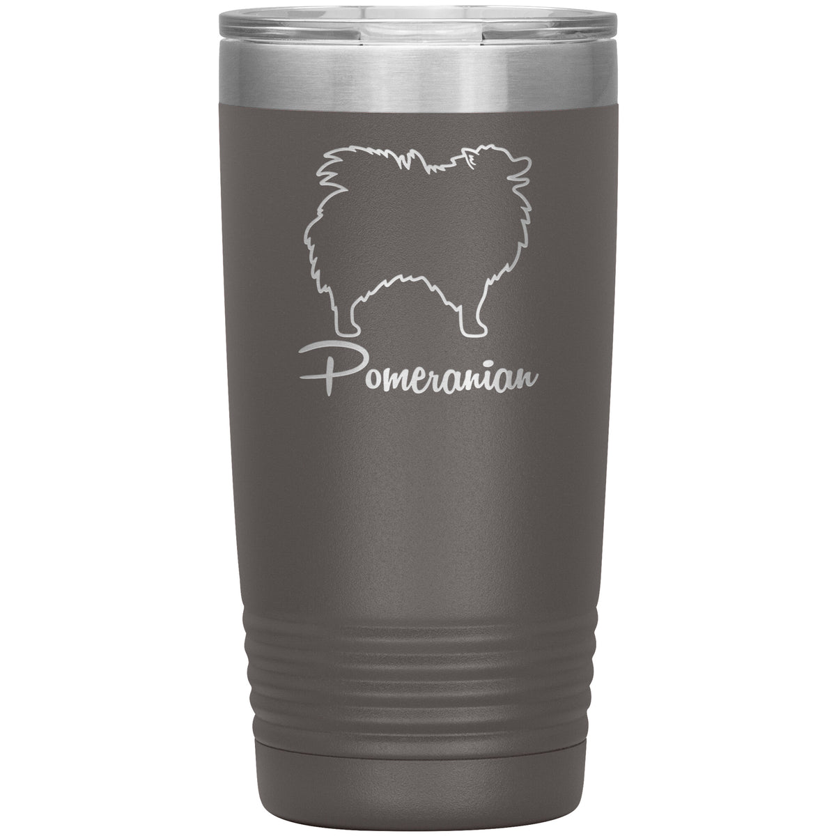 Pomeranian Dog Outlined Silhouette 20oz Insulated Tumbler