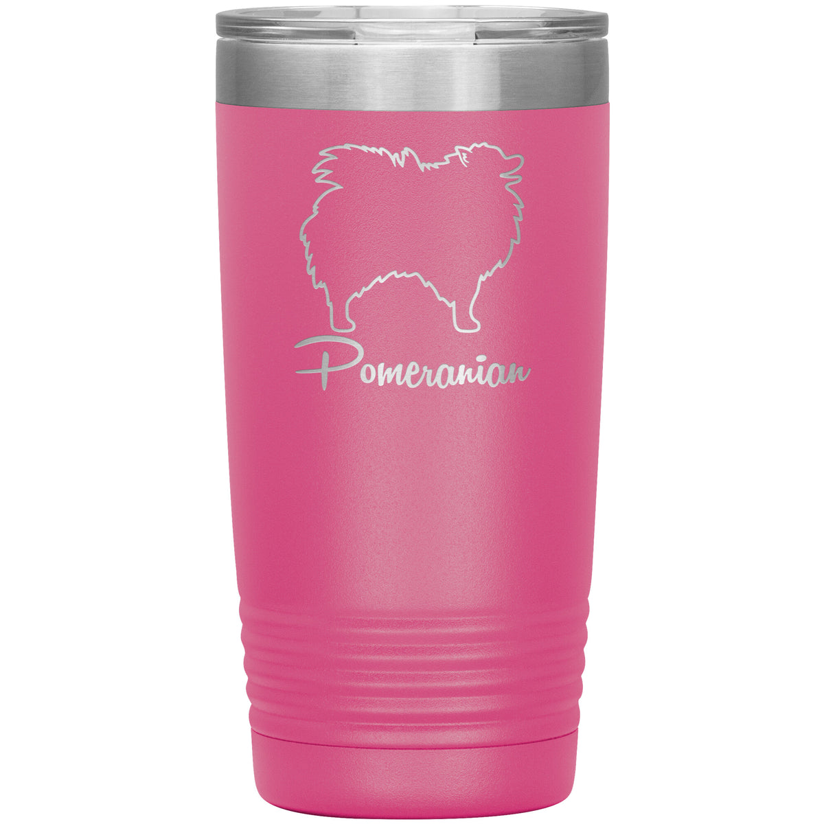 Pomeranian Dog Outlined Silhouette 20oz Insulated Tumbler