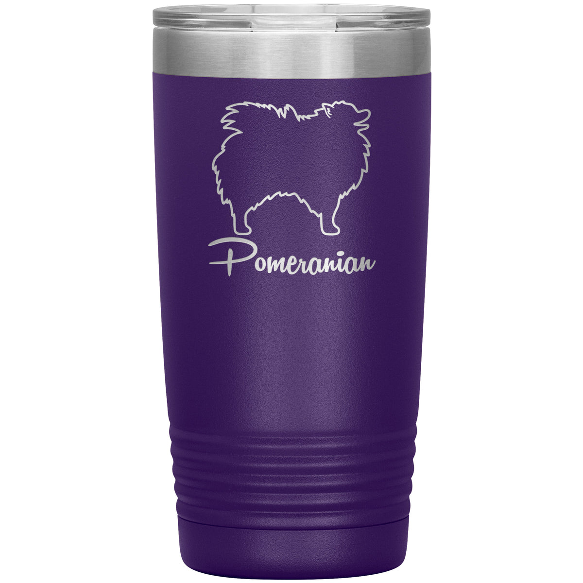 Pomeranian Dog Outlined Silhouette 20oz Insulated Tumbler