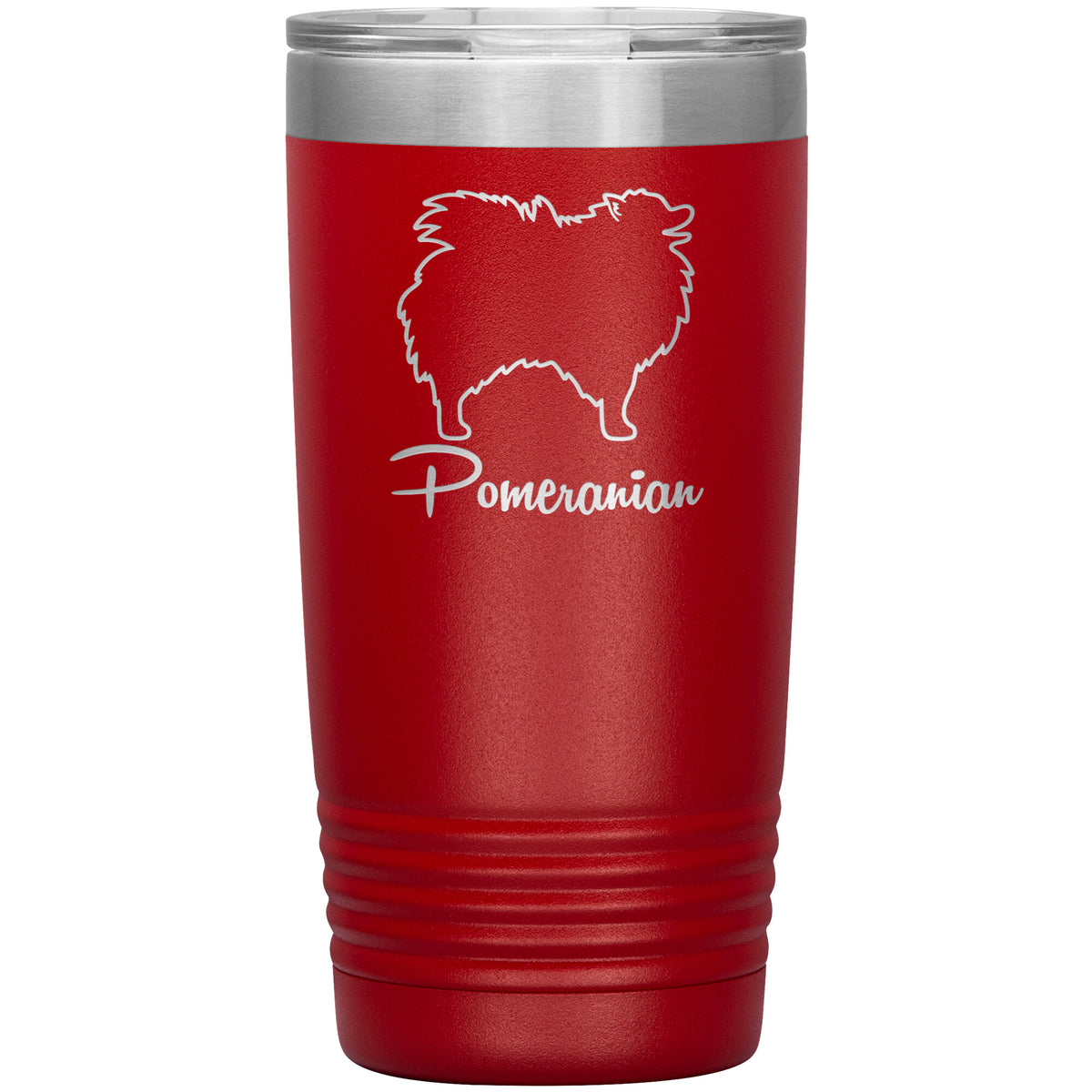 Pomeranian Dog Outlined Silhouette 20oz Insulated Tumbler