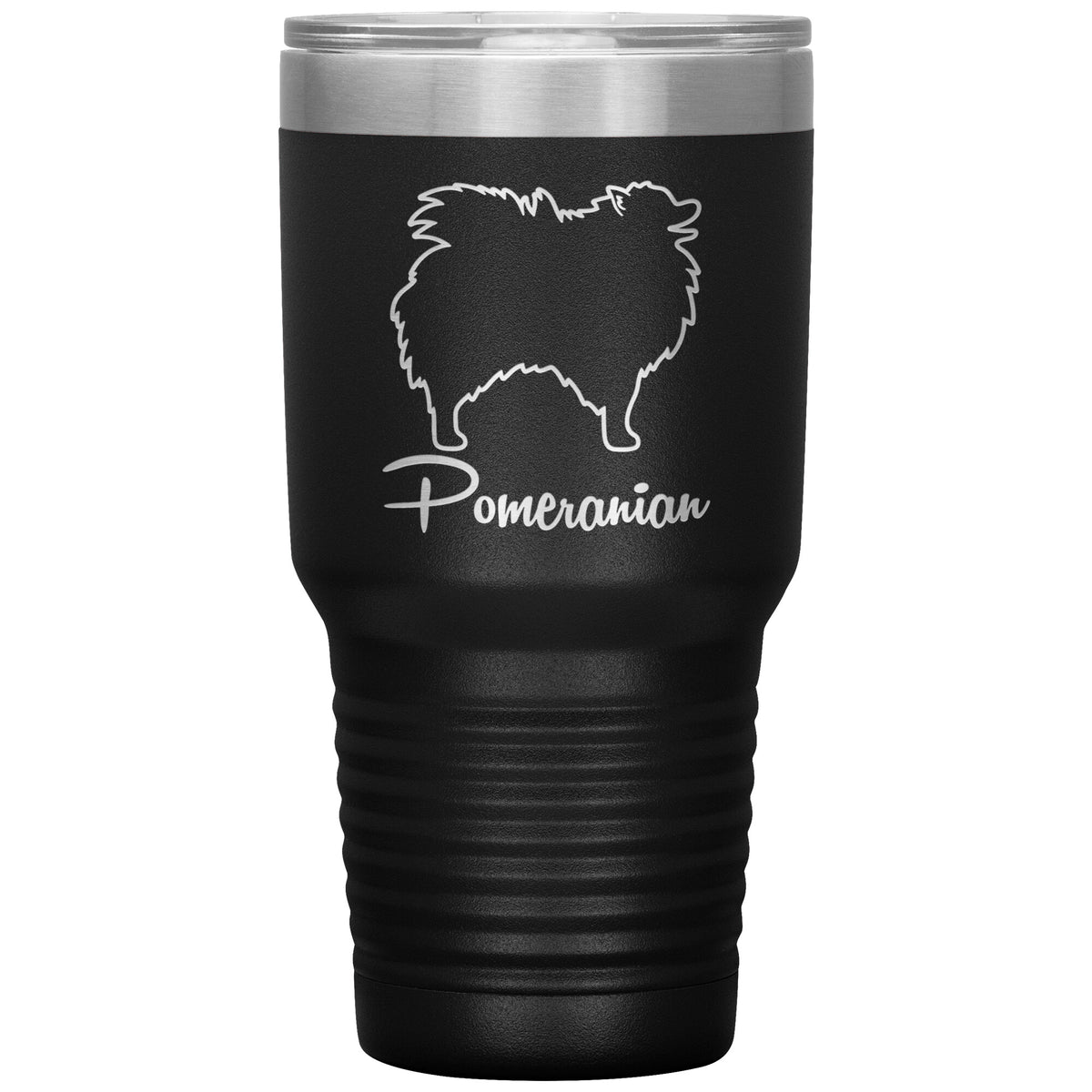 Pomeranian Dog Outlined Silhouette 30oz Insulated Tumbler