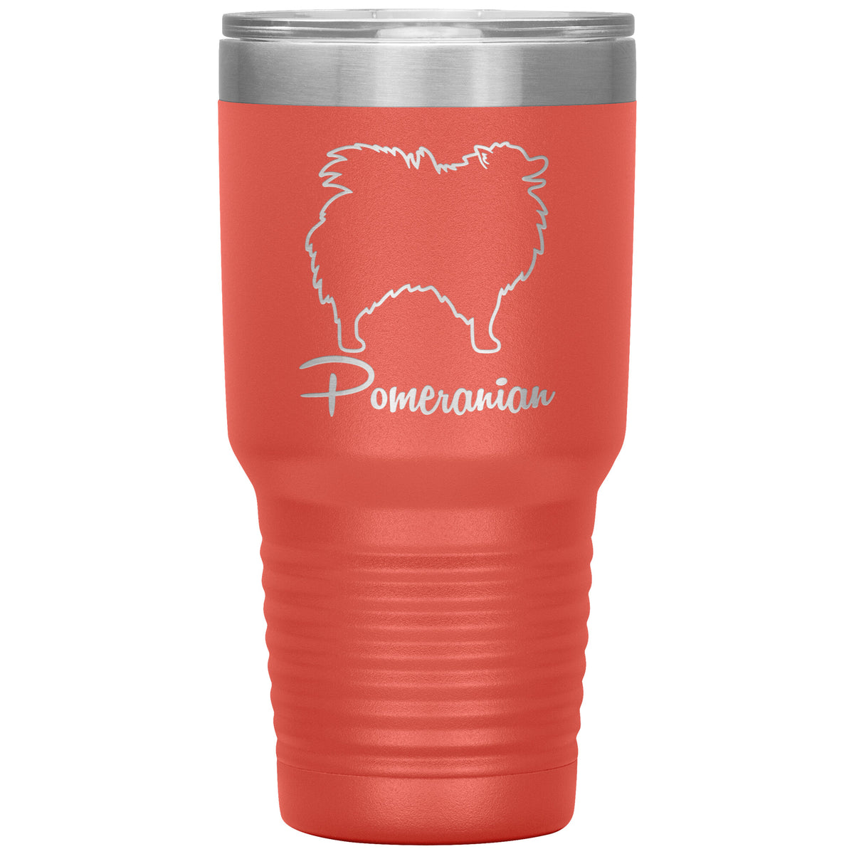 Pomeranian Dog Outlined Silhouette 30oz Insulated Tumbler