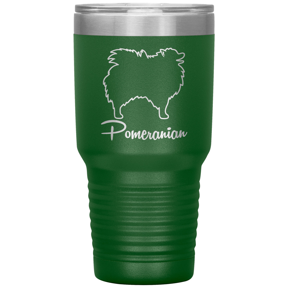 Pomeranian Dog Outlined Silhouette 30oz Insulated Tumbler