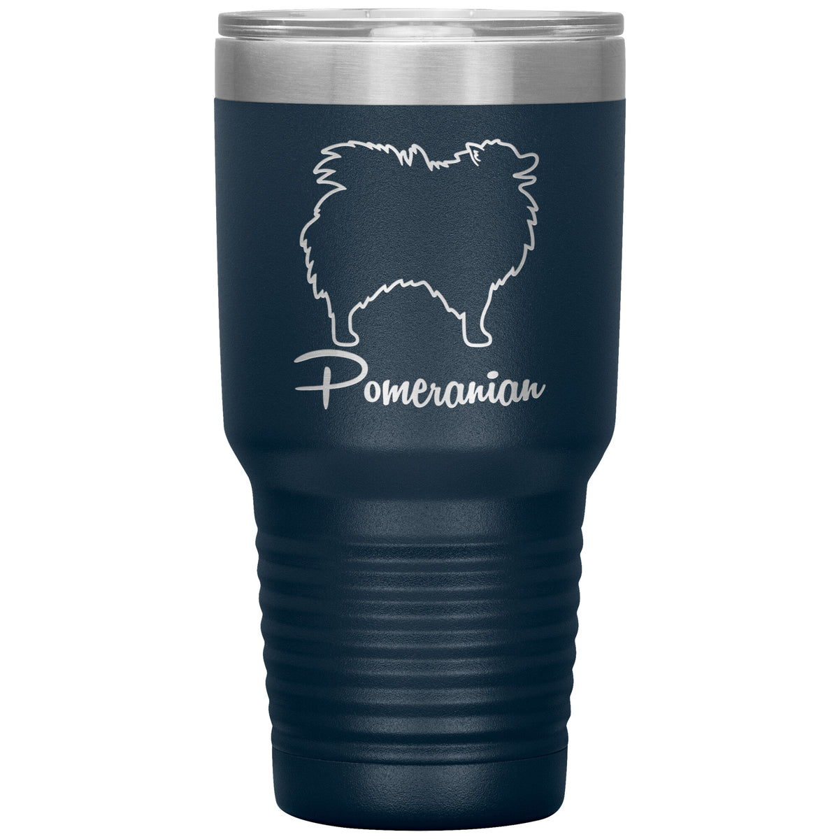 Pomeranian Dog Outlined Silhouette 30oz Insulated Tumbler