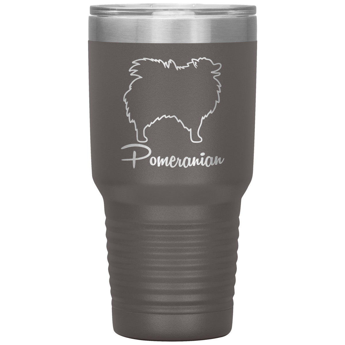 Pomeranian Dog Outlined Silhouette 30oz Insulated Tumbler