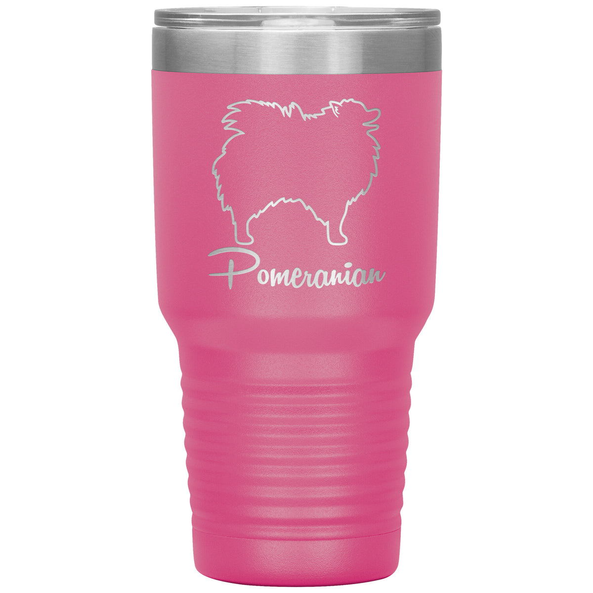 Pomeranian Dog Outlined Silhouette 30oz Insulated Tumbler