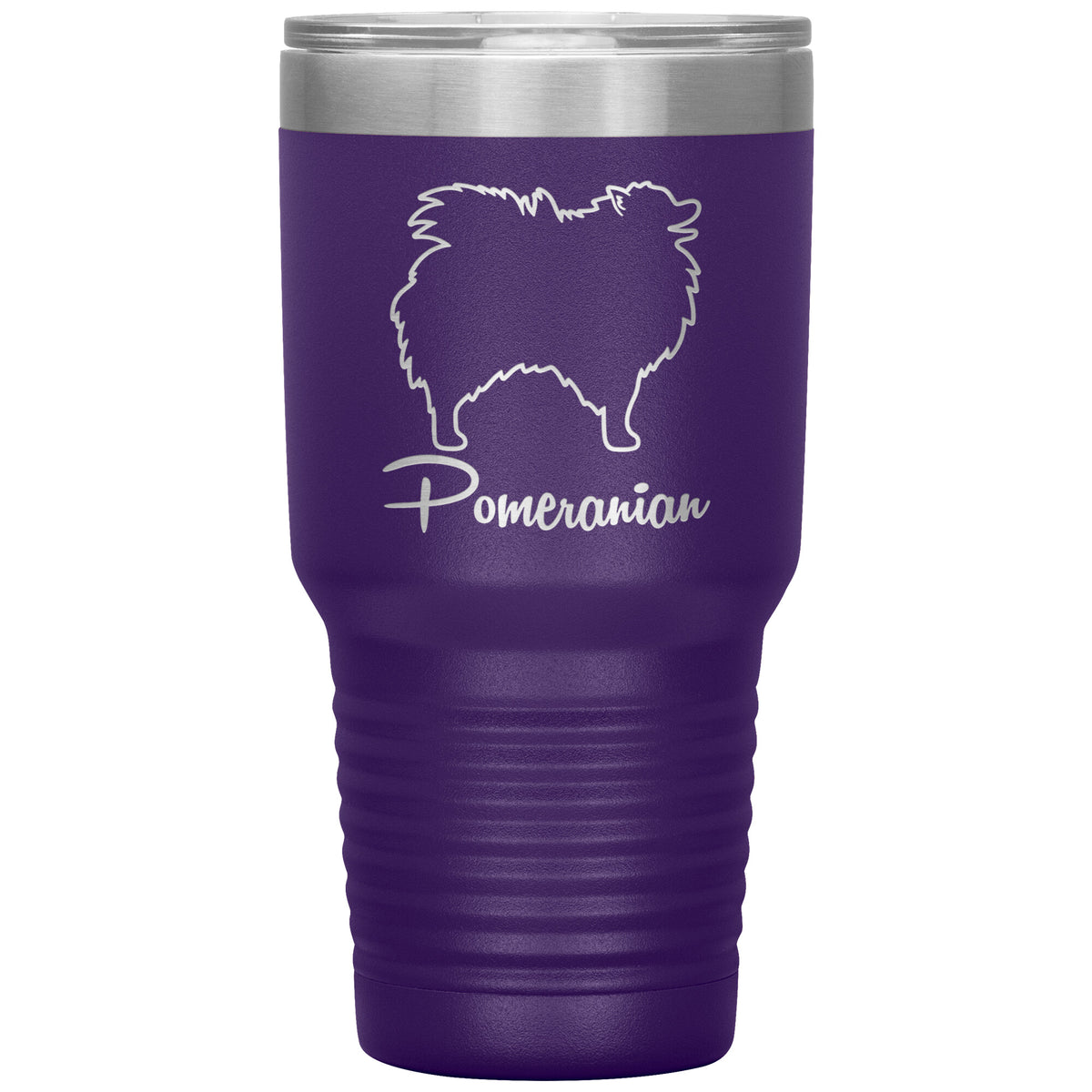 Pomeranian Dog Outlined Silhouette 30oz Insulated Tumbler