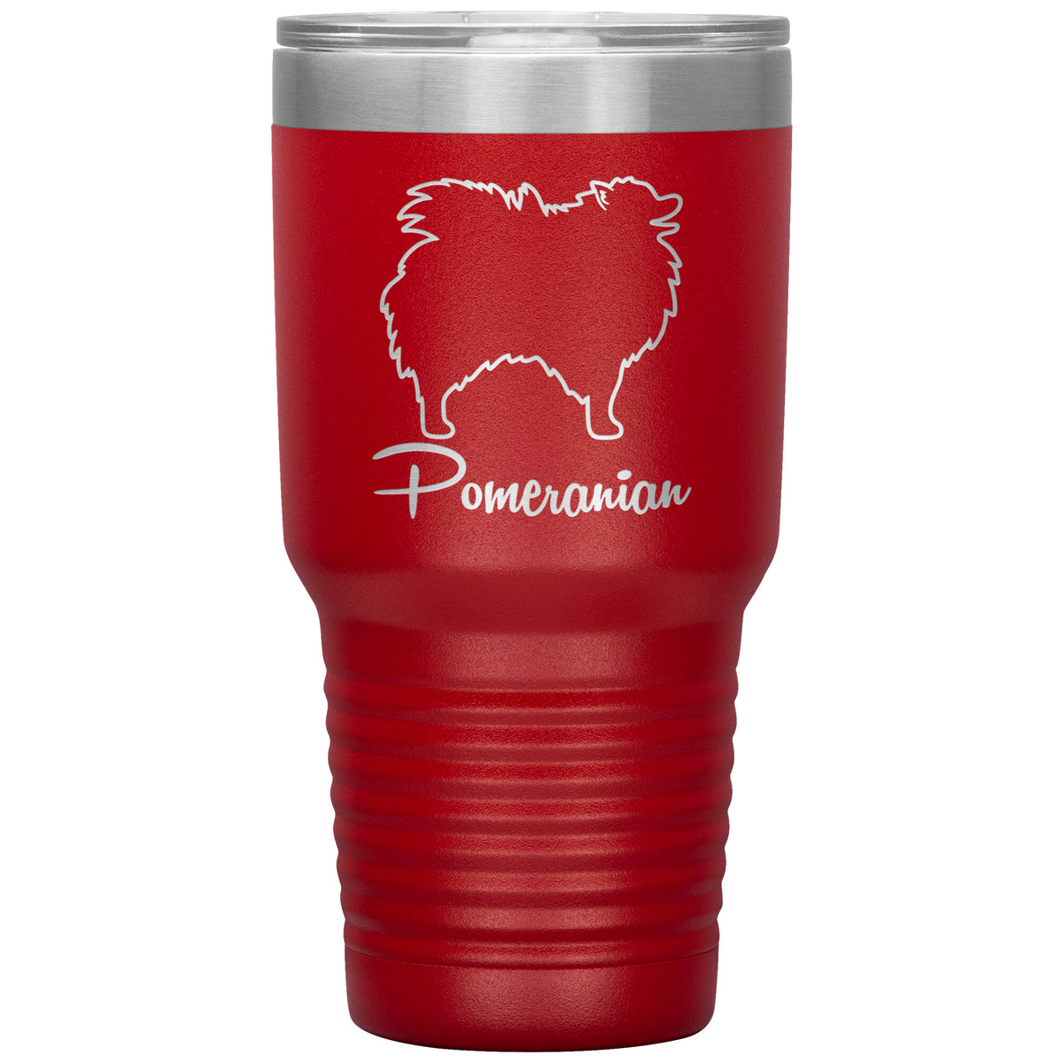 Pomeranian Dog Outlined Silhouette 30oz Insulated Tumbler