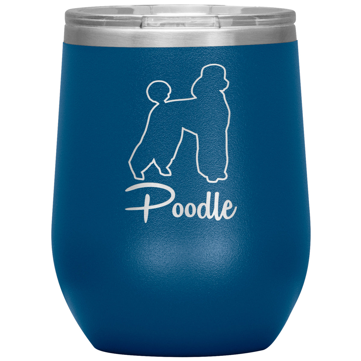 Poodle Dog Outlined Silhouette 12oz Wine Insulated Tumbler