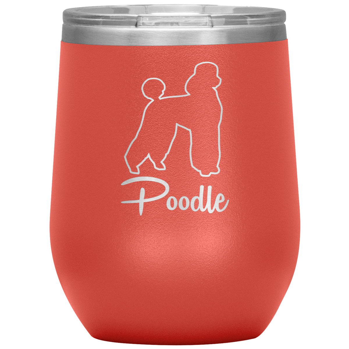 Poodle Dog Outlined Silhouette 12oz Wine Insulated Tumbler