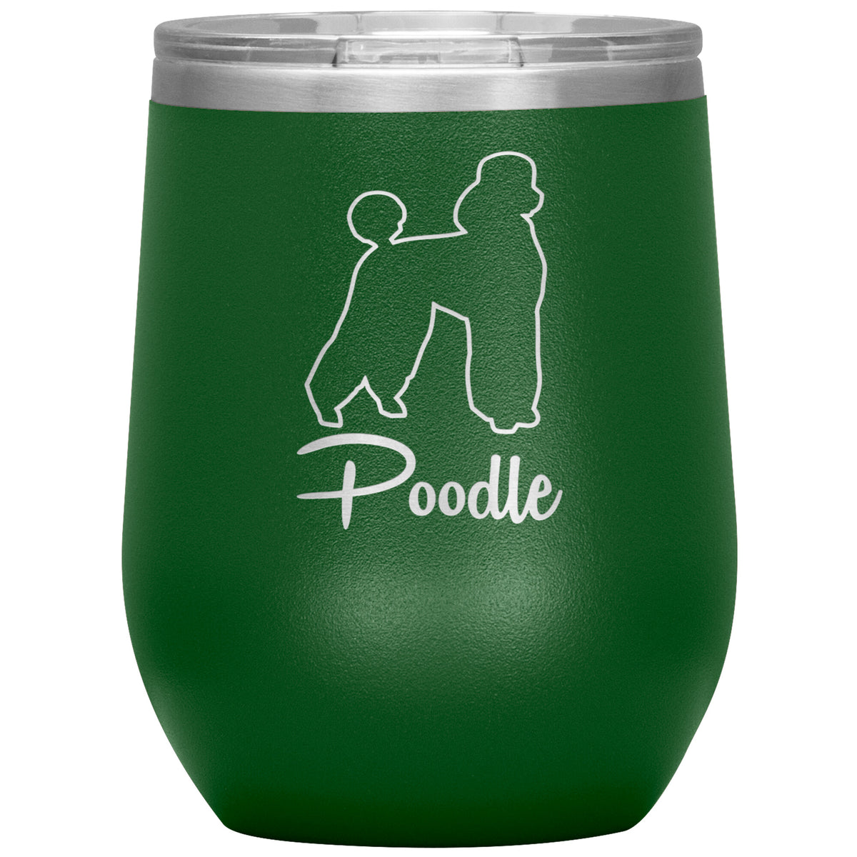 Poodle Dog Outlined Silhouette 12oz Wine Insulated Tumbler