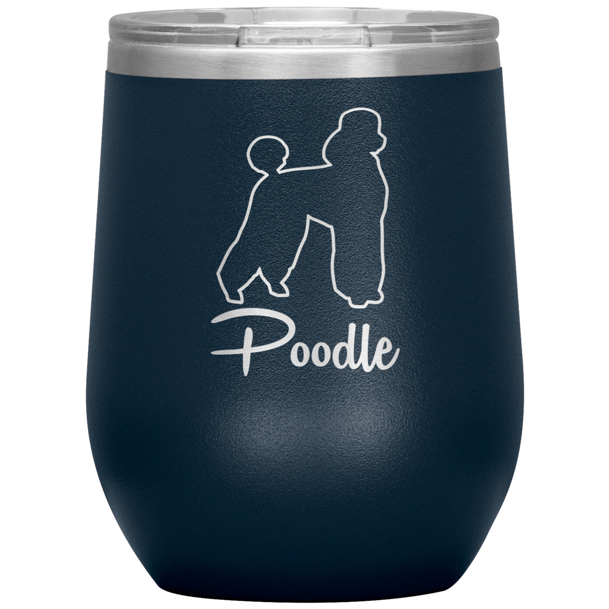 Poodle Dog Outlined Silhouette 12oz Wine Insulated Tumbler