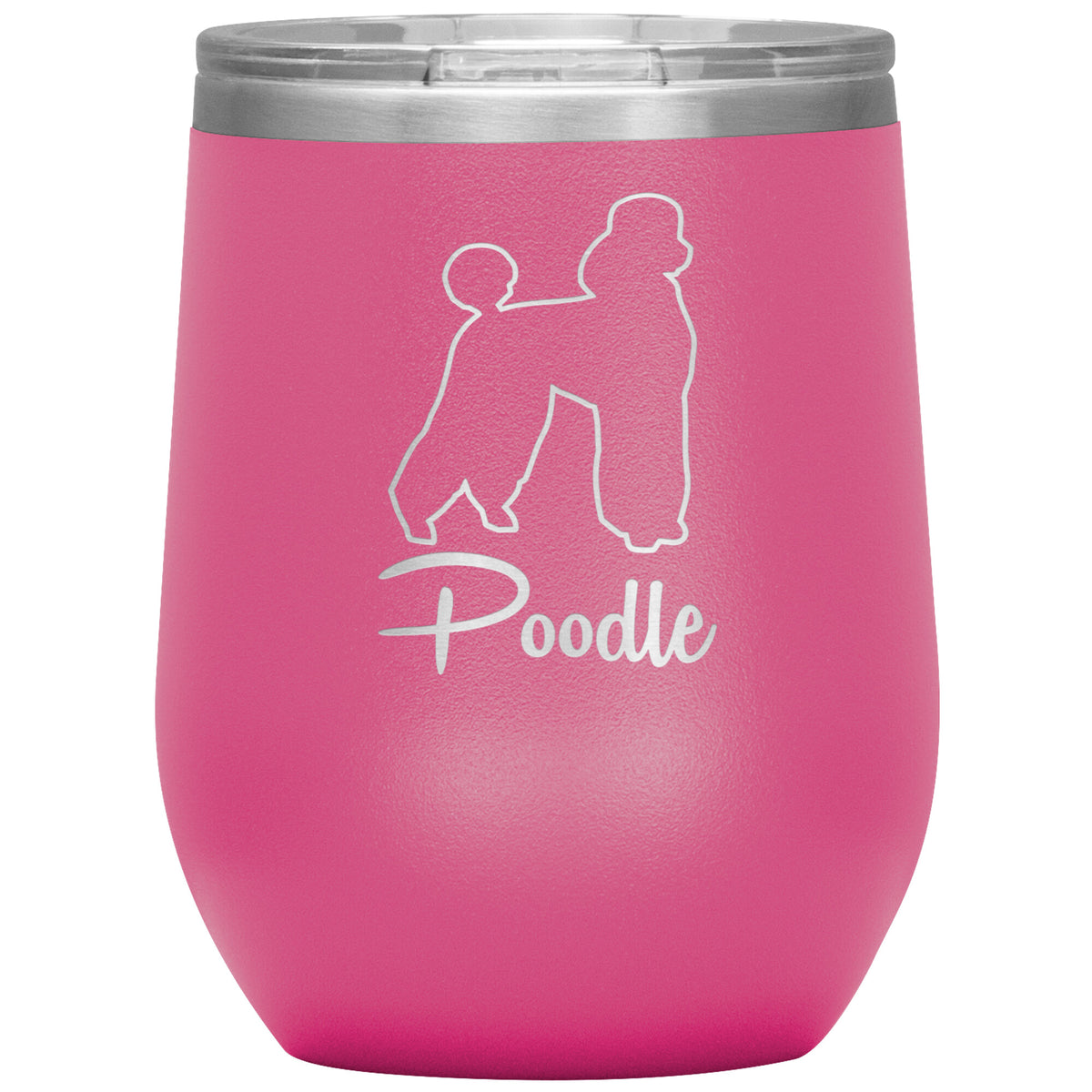 Poodle Dog Outlined Silhouette 12oz Wine Insulated Tumbler