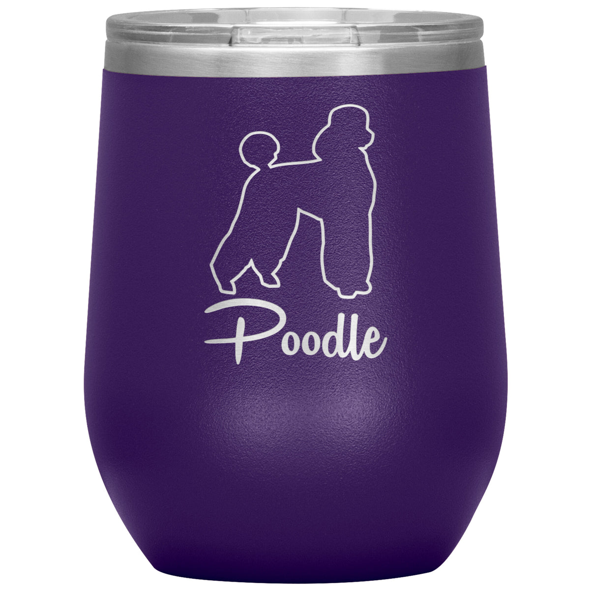 Poodle Dog Outlined Silhouette 12oz Wine Insulated Tumbler