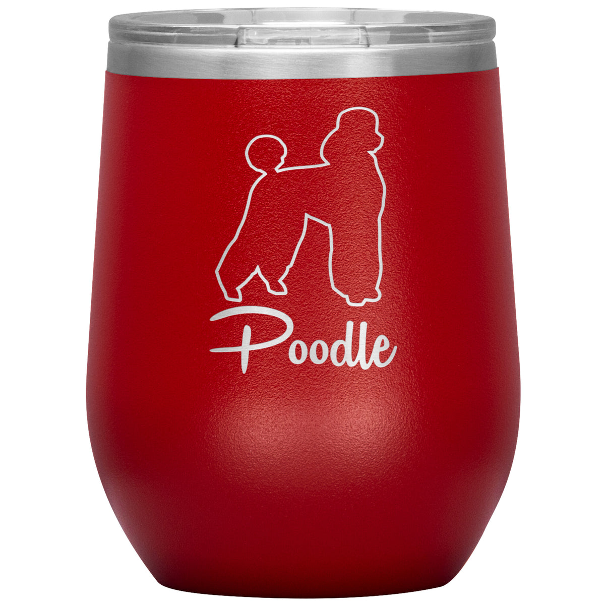 Poodle Dog Outlined Silhouette 12oz Wine Insulated Tumbler