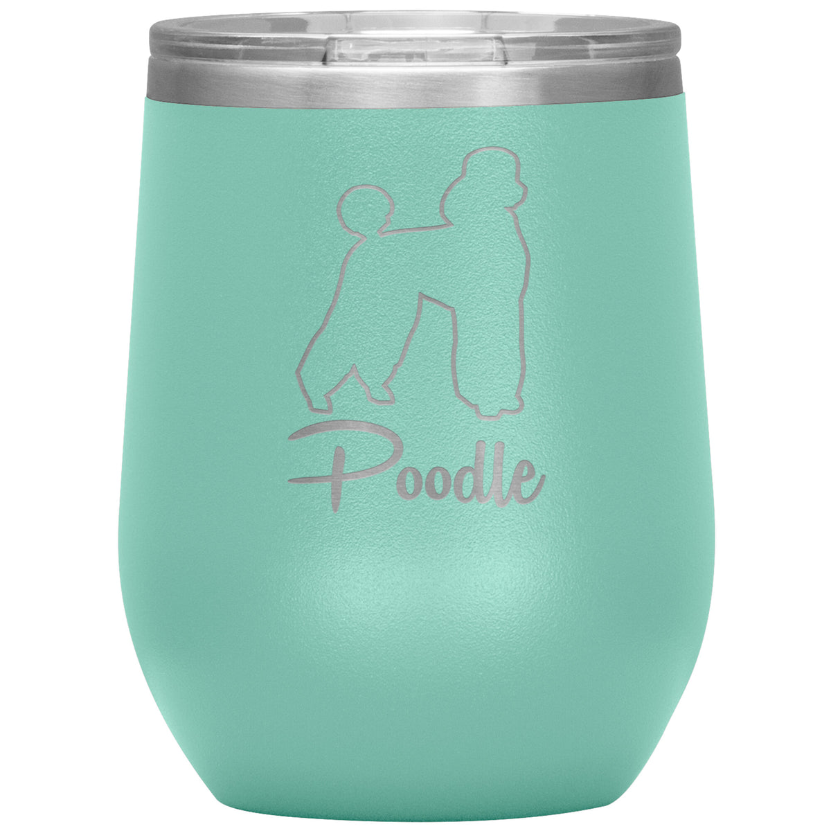 Poodle Dog Outlined Silhouette 12oz Wine Insulated Tumbler