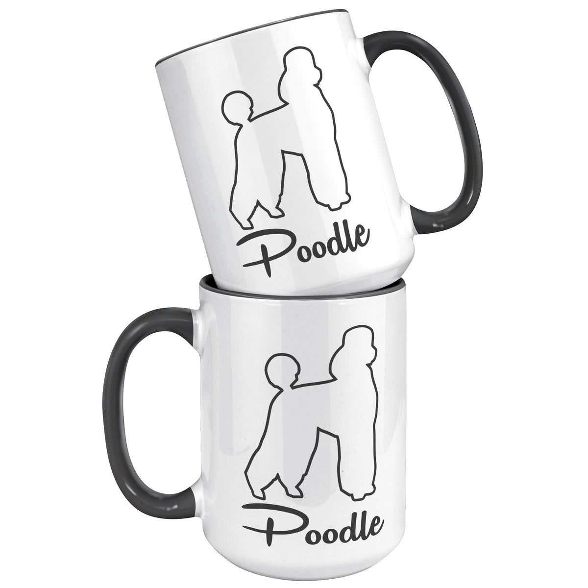 Poodle Dog Outlined Silhouette 15oz Accent Mug