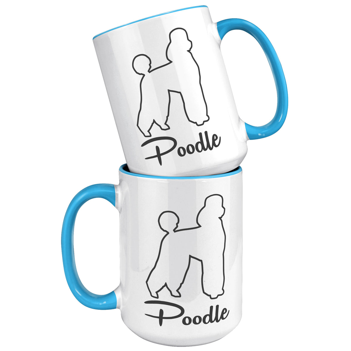 Poodle Dog Outlined Silhouette 15oz Accent Mug