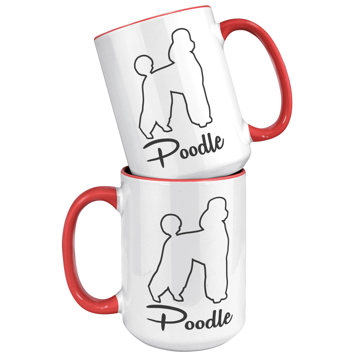 Poodle Dog Outlined Silhouette 15oz Accent Mug