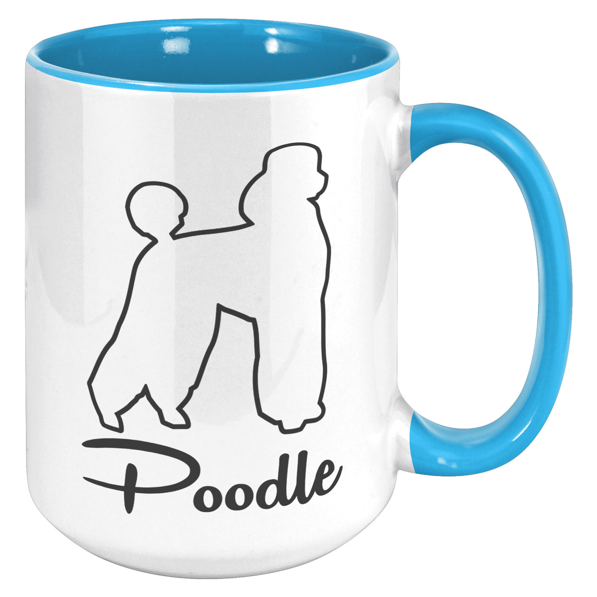 Poodle Dog Outlined Silhouette 15oz Accent Mug