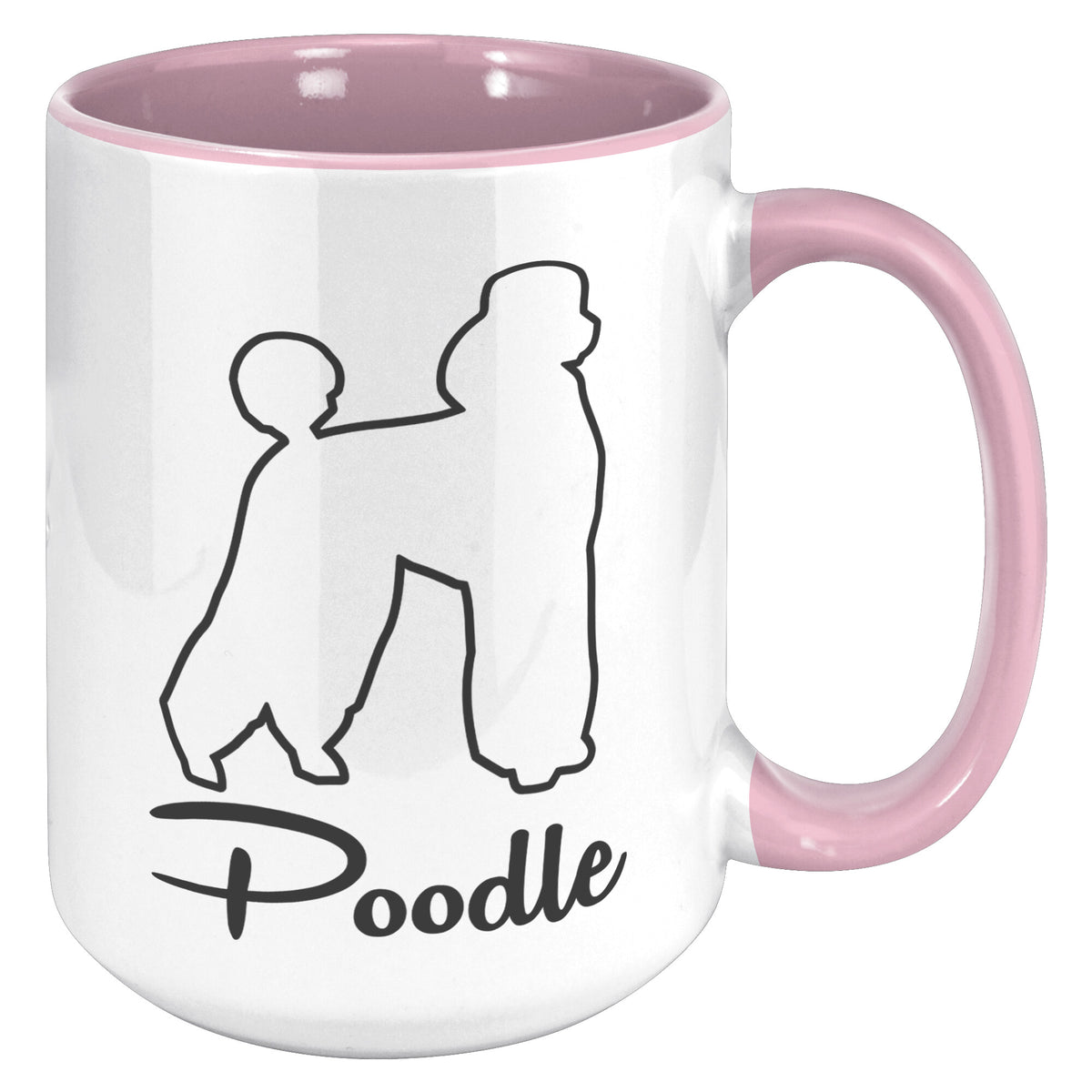 Poodle Dog Outlined Silhouette 15oz Accent Mug