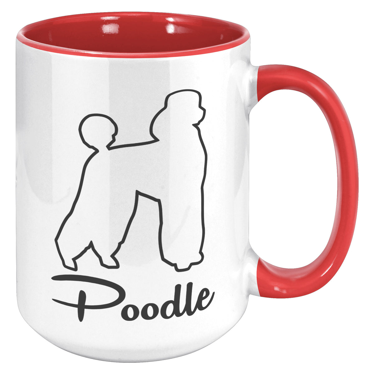 Poodle Dog Outlined Silhouette 15oz Accent Mug
