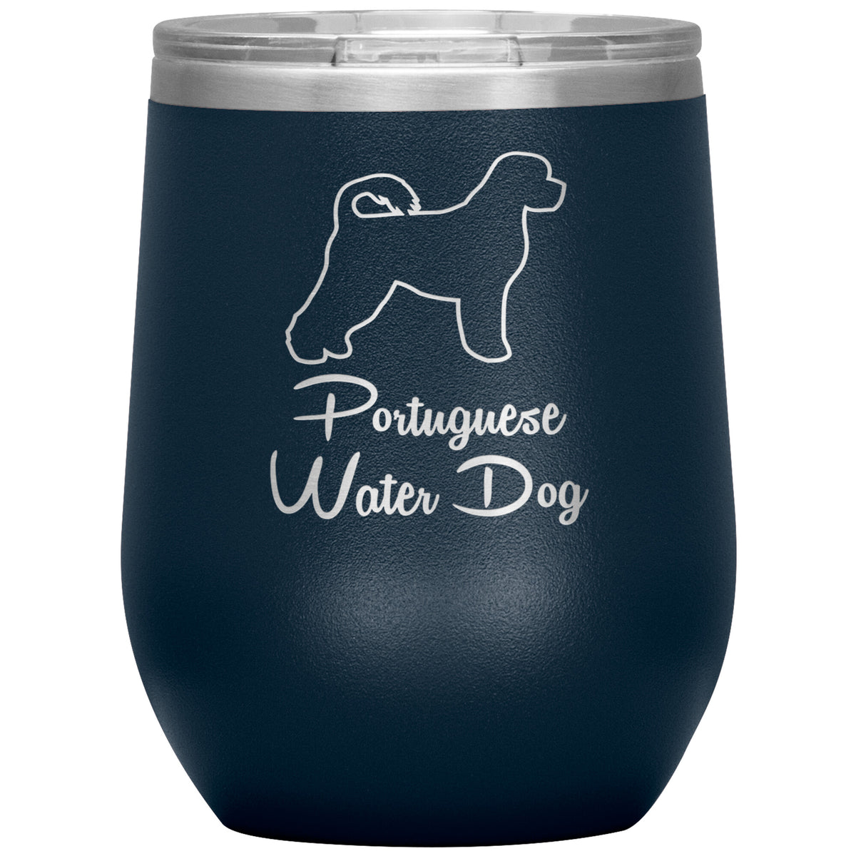 Portugese Water Dog Outlined Silhouette 12oz Wine Insulated Tumbler