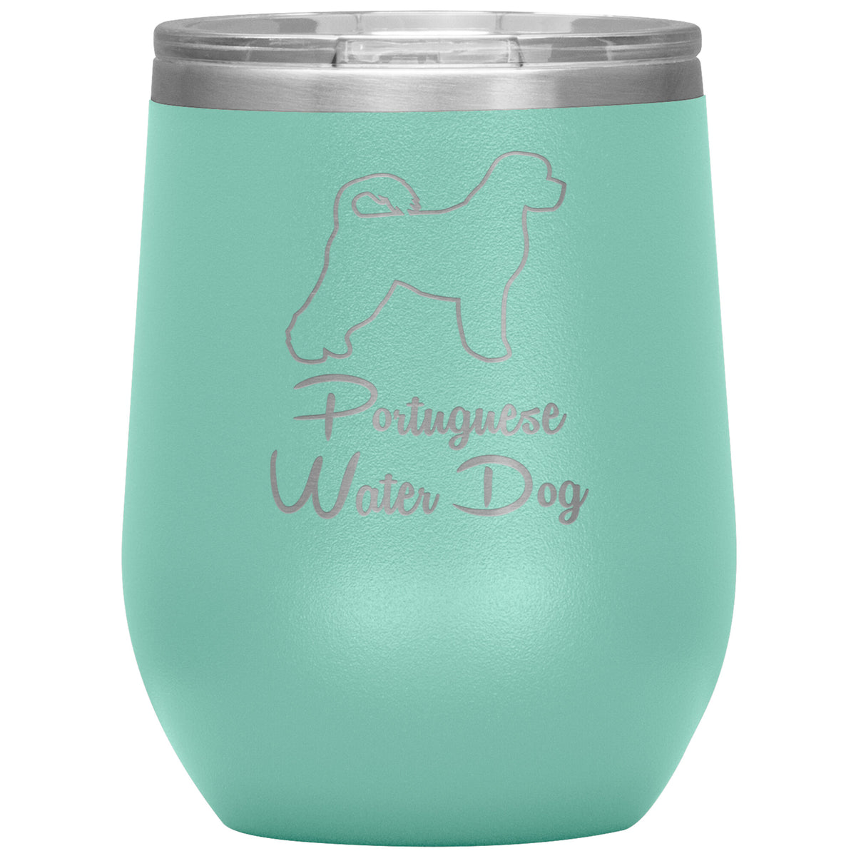 Portugese Water Dog Outlined Silhouette 12oz Wine Insulated Tumbler