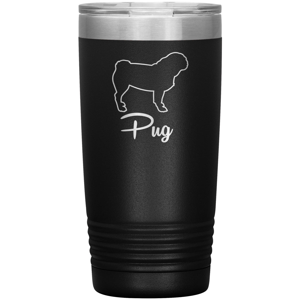 Pug Dog Outlined Silhouette 20oz Insulated Tumbler