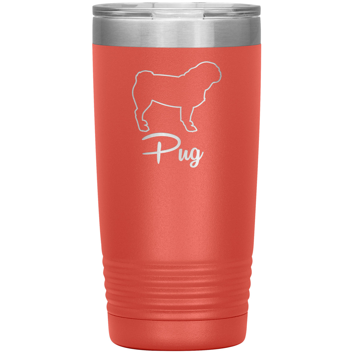 Pug Dog Outlined Silhouette 20oz Insulated Tumbler