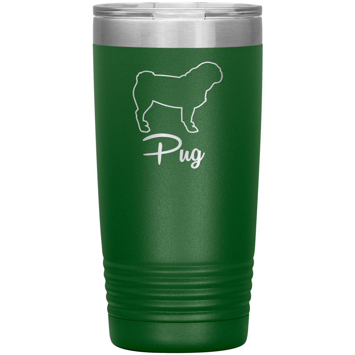 Pug Dog Outlined Silhouette 20oz Insulated Tumbler