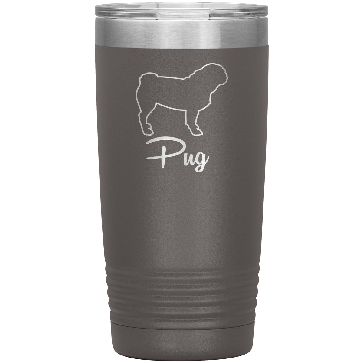 Pug Dog Outlined Silhouette 20oz Insulated Tumbler