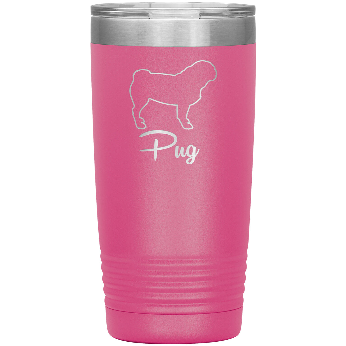 Pug Dog Outlined Silhouette 20oz Insulated Tumbler