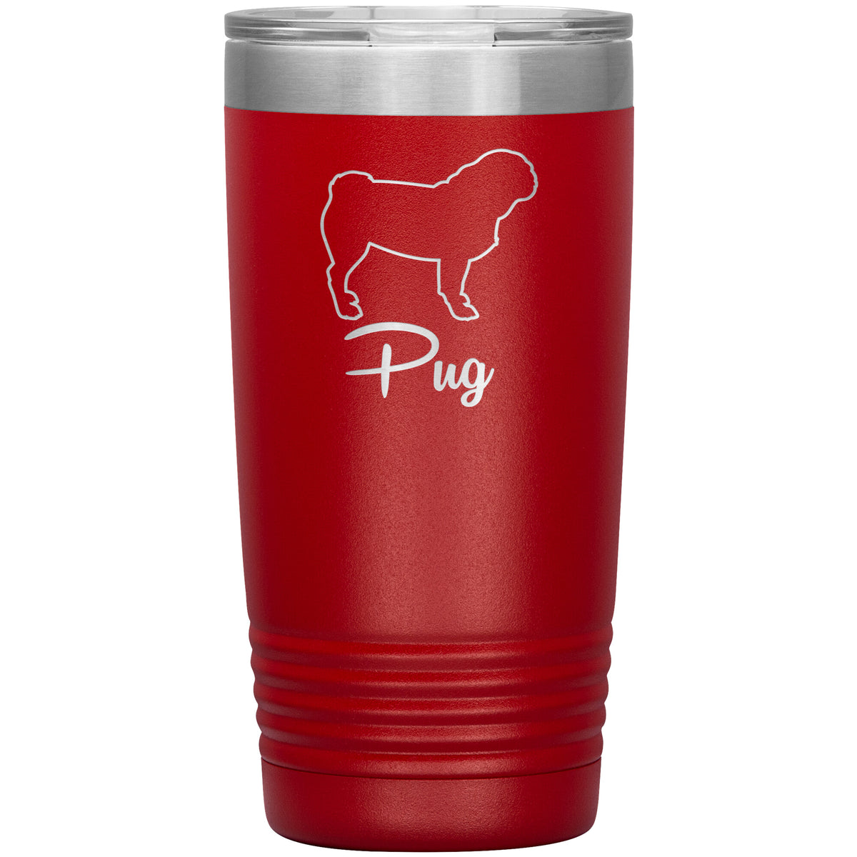 Pug Dog Outlined Silhouette 20oz Insulated Tumbler
