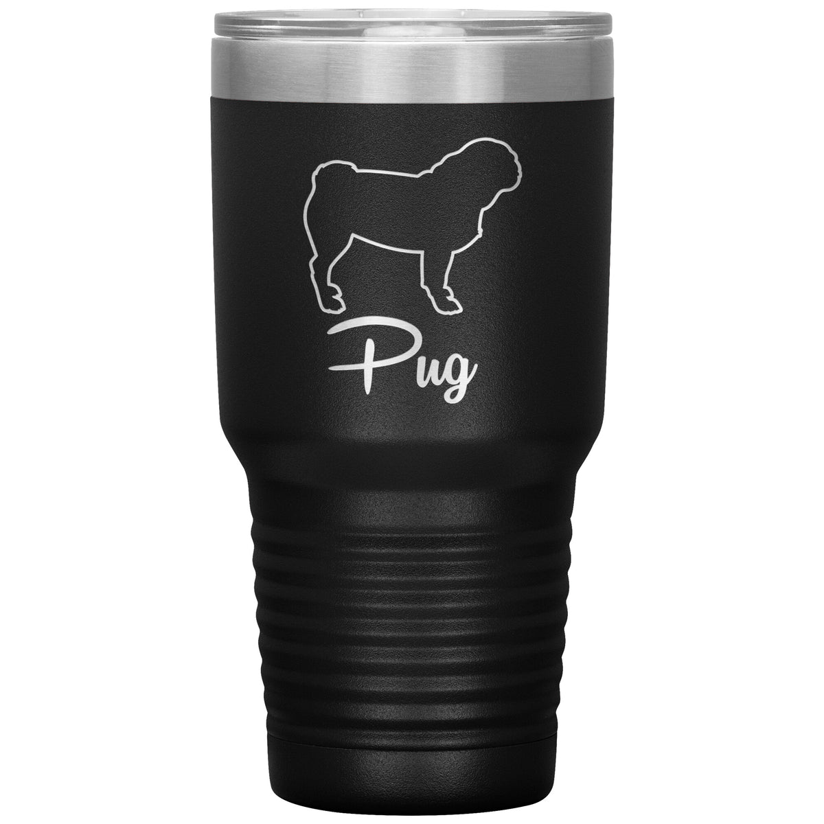 Pug Dog Outlined Silhouette 30oz Insulated Tumbler