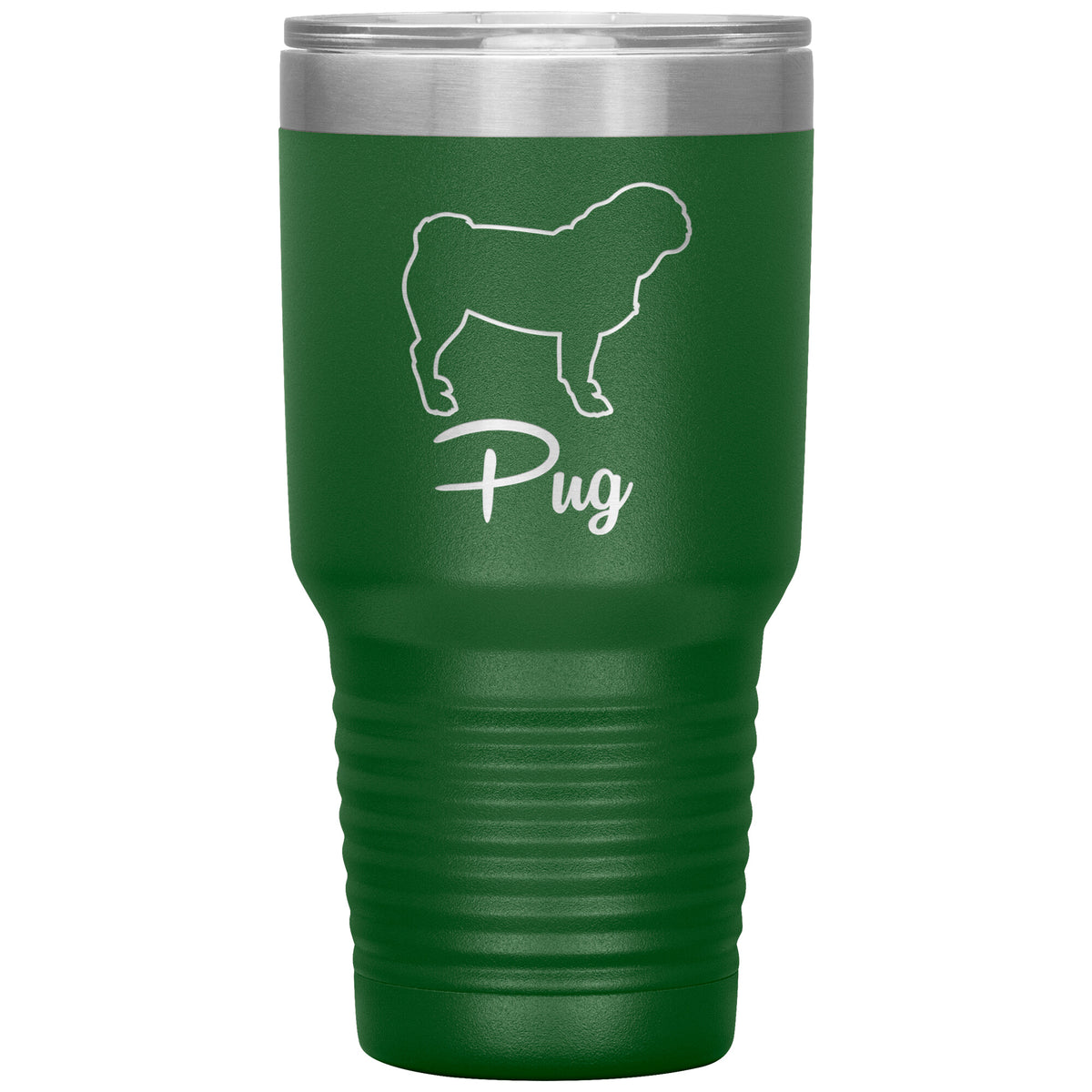 Pug Dog Outlined Silhouette 30oz Insulated Tumbler