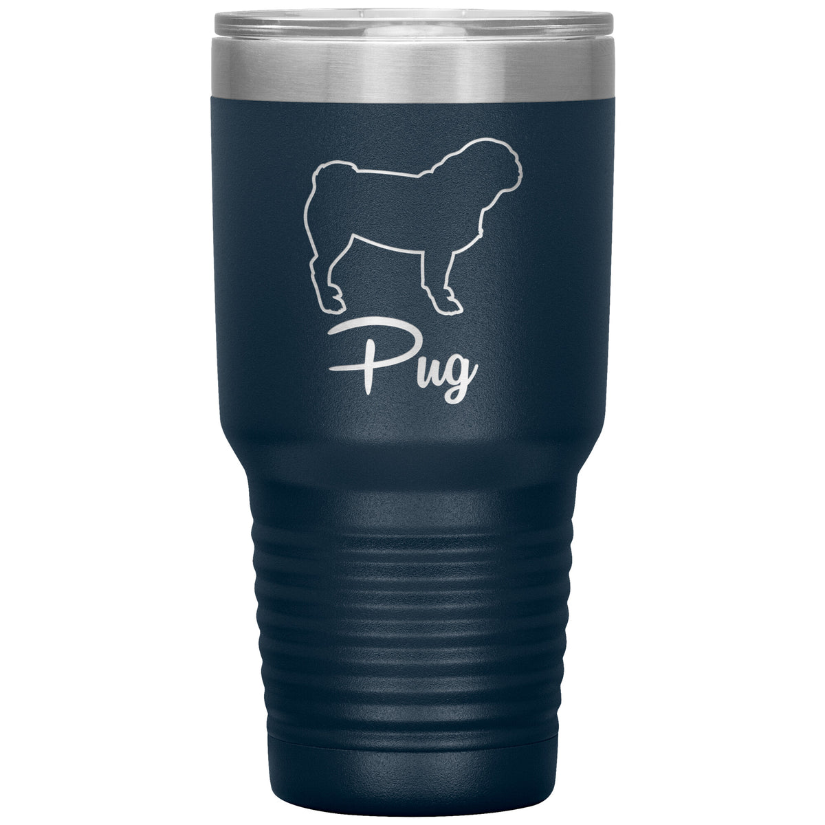 Pug Dog Outlined Silhouette 30oz Insulated Tumbler