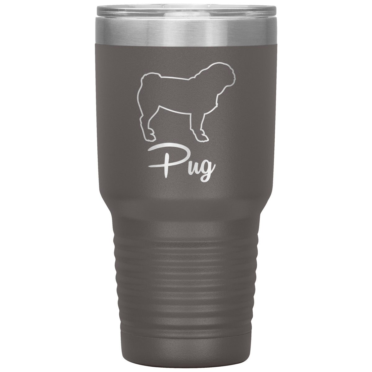 Pug Dog Outlined Silhouette 30oz Insulated Tumbler